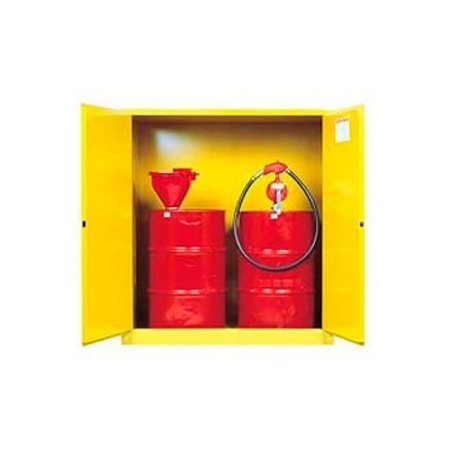 Justrite JustriteÂ Drum Cabinet 110 Gal. Capacity Vertical Manual Close Flammable W/ Drum Support 899100